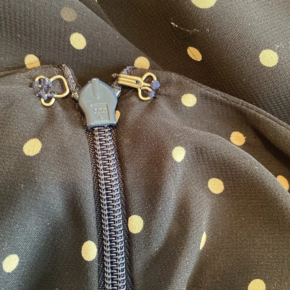 Nautica pleated semi sheer overlay skirt black tan polka dot size 10 - Image 6