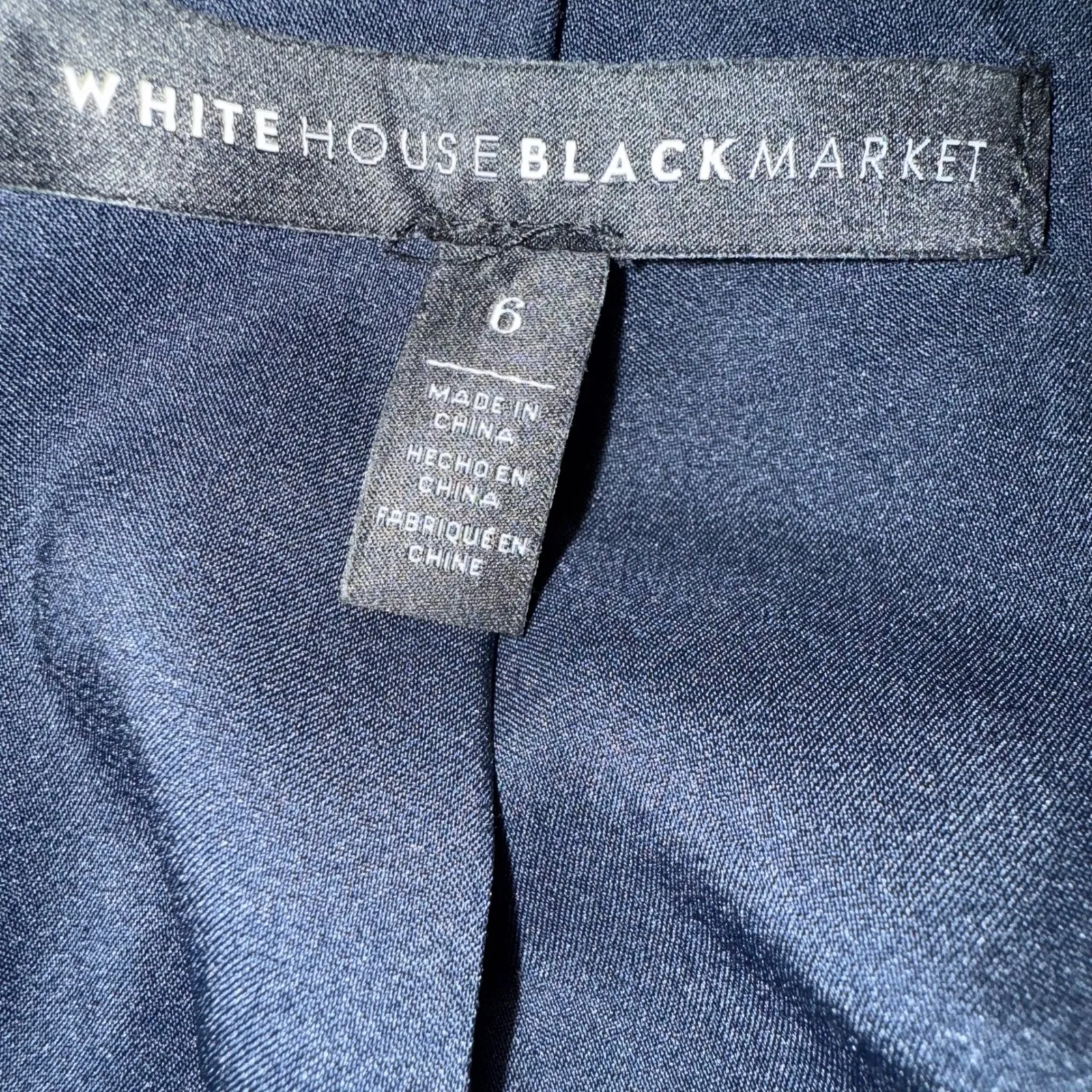 WHITE HOUSE BLACK MARKET‎ Navy Utility Drawstring Waist Modal Jacket Size 6 - Image 7