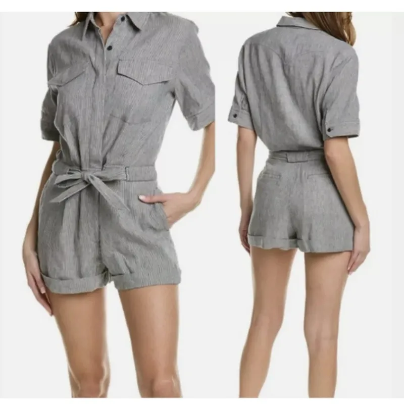 Rag and Bone Rag‎ & Bone Surplus Linen-Blend Romper Size 4 NWOT - Image 2