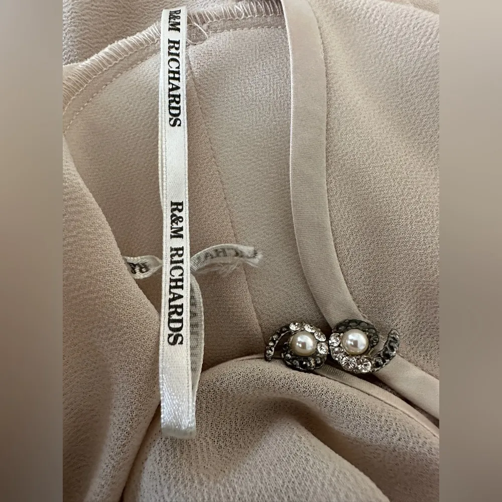 R And M Richards Open Style Jacket-Sizes 12 Elegant Cream Embellished VINTAGE - Image 5