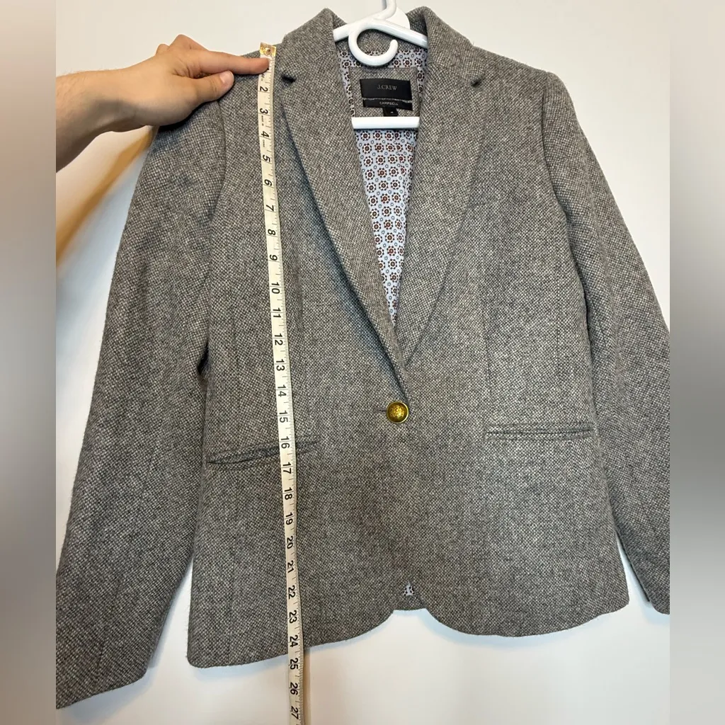 J.Crew  Campbell Donegal Blazer Wool Heather Graphite Sz 4 - Image 10