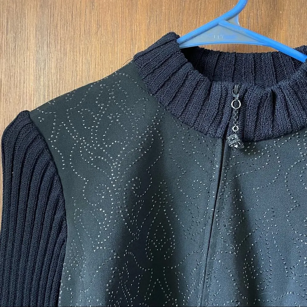 St John black knit zip up - Image 2