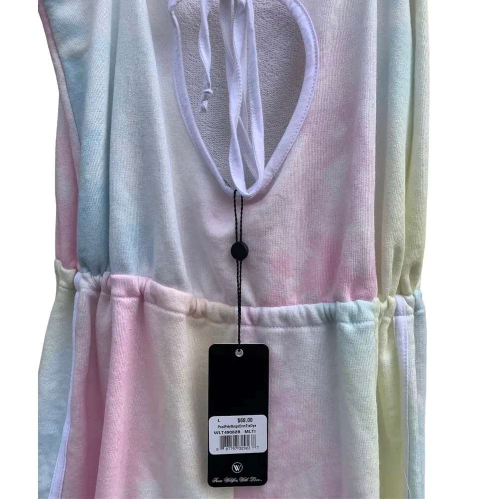Swim Dream Pool Party Romper Pastel Tie Dye Terrycloth Cover NWT Large - Image 4