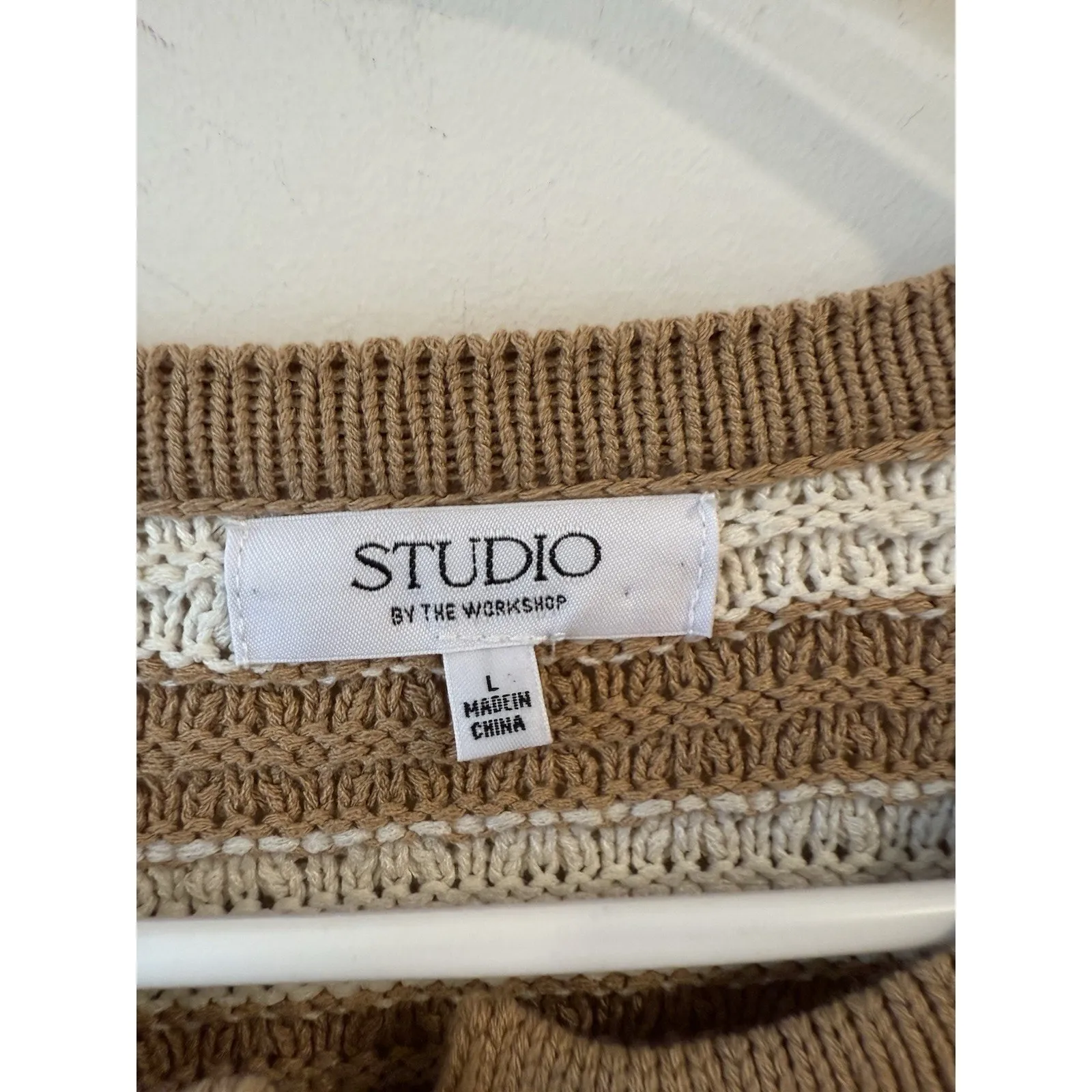 The Workshop Striped Cardigan Sweater Button Front Classic Nautical Large - Image 6