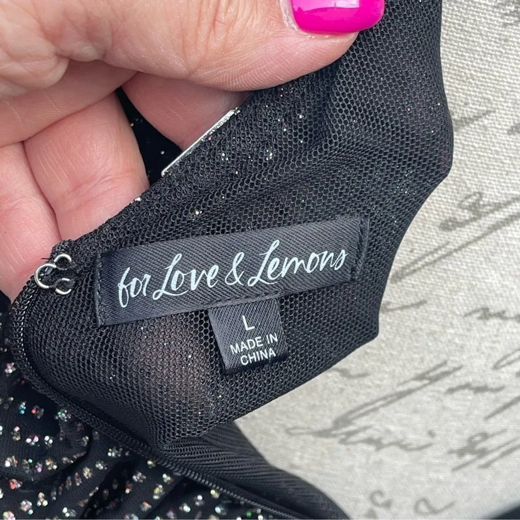 FOR LOVE & LEMONS All That Glitters Whimsigoth Fairy Grunge Cocktail Dress Sz L Black Size L - Image 7