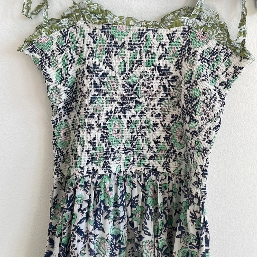 Alix of Bohemia Blue green floral Luna Jardin dress S - Image 12