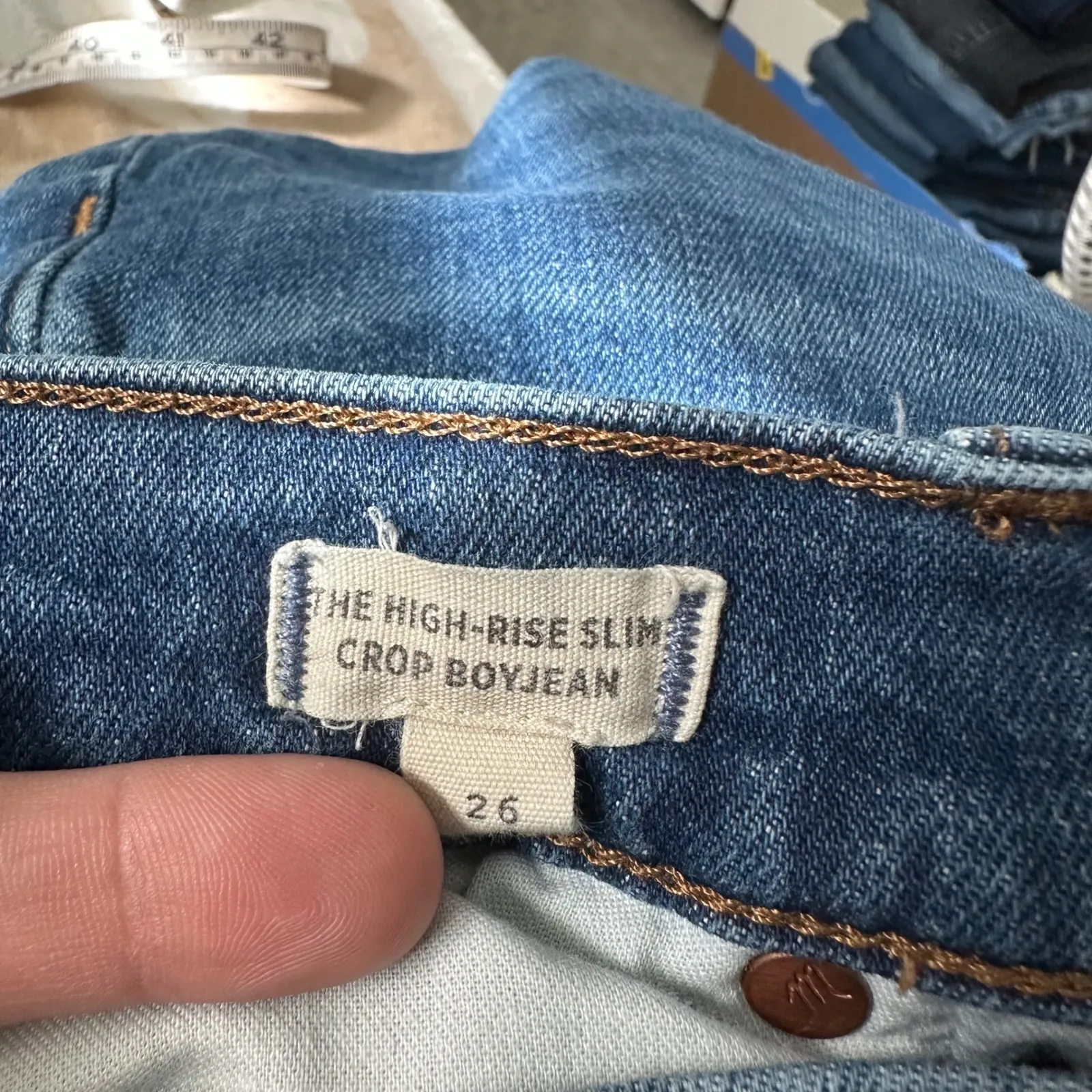 Madewell High Rise Slim Crop Boyjean‎ Jeans Medium Wash Size 26 - Image 10