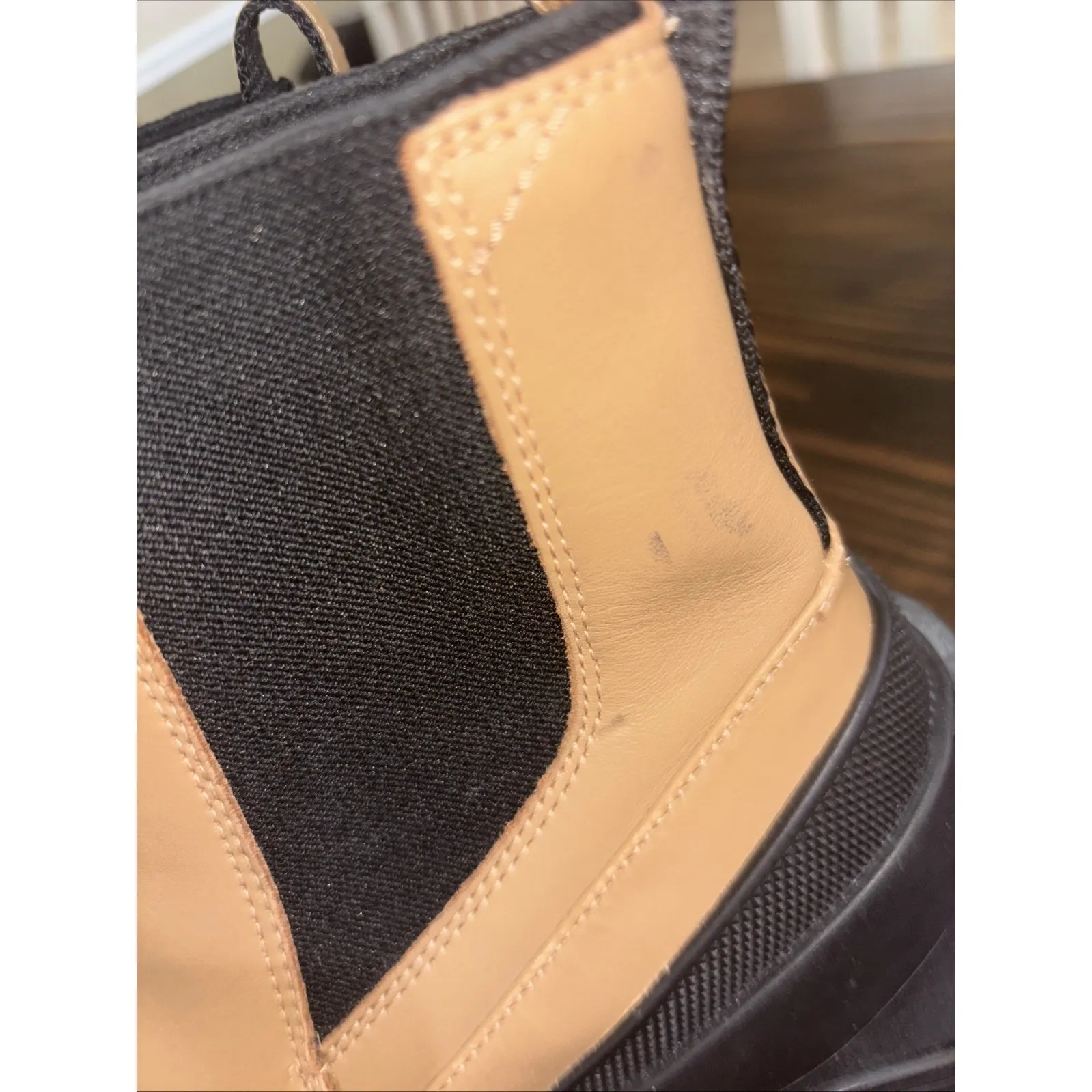 NEW SOREL Womens Brex Waterproof Platform Chelsea Boot US 6.5 Tawny Buff/Black - Image 9