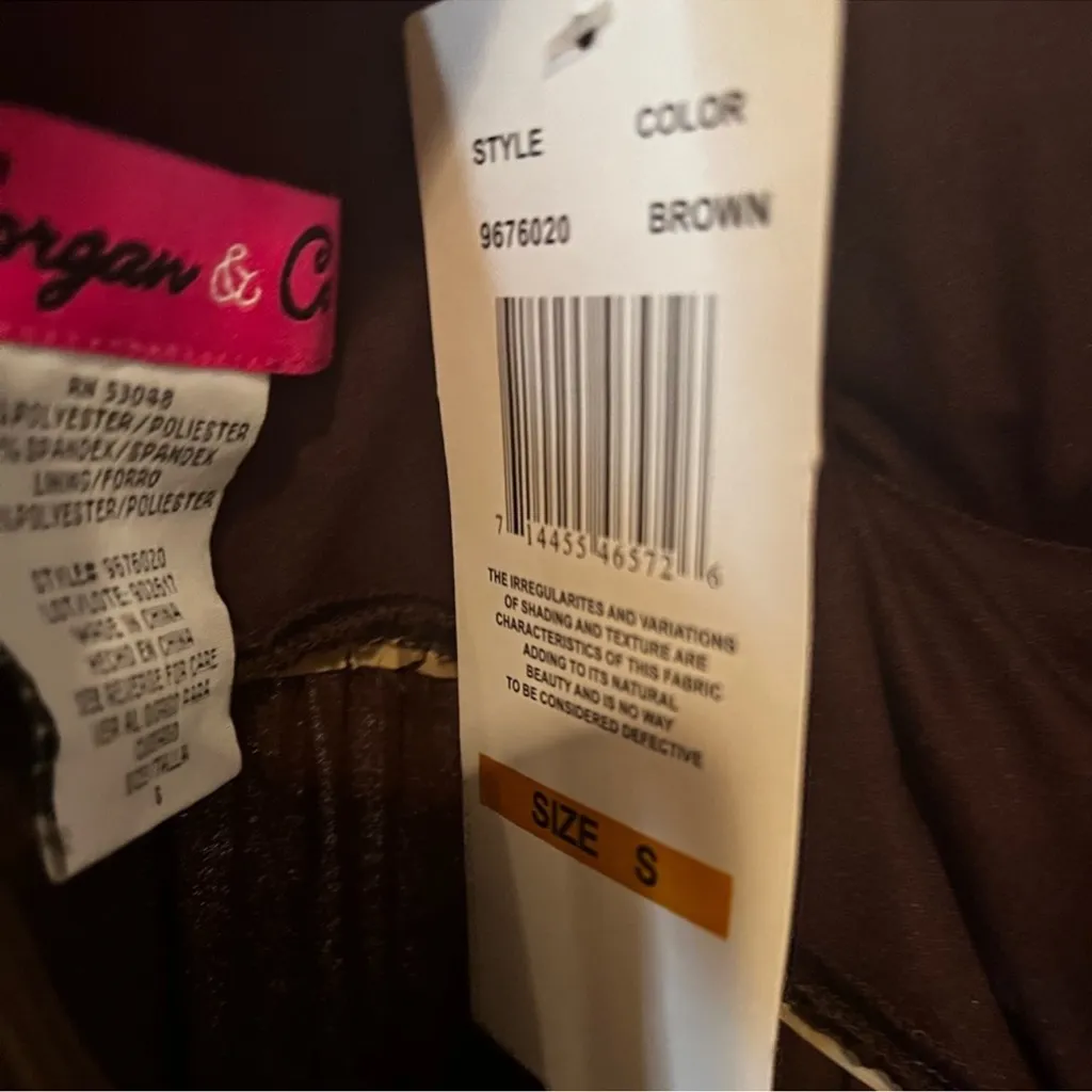 Elegant Brown Evening Gown Sleeveless Gold Bead Details Size Small - Image 8