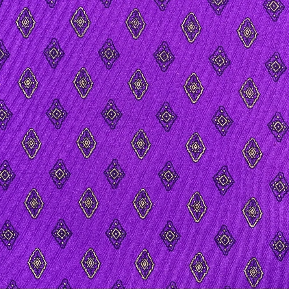 Vintage 1980s Clovelly Purple and Gold Diamond Turtleneck Size M - Image 5