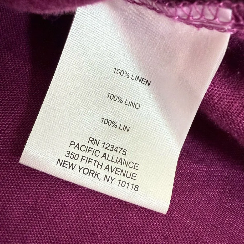 Ellen Tracy 100% Linen Plum Purple Sleeveless Shirt L - Image 8