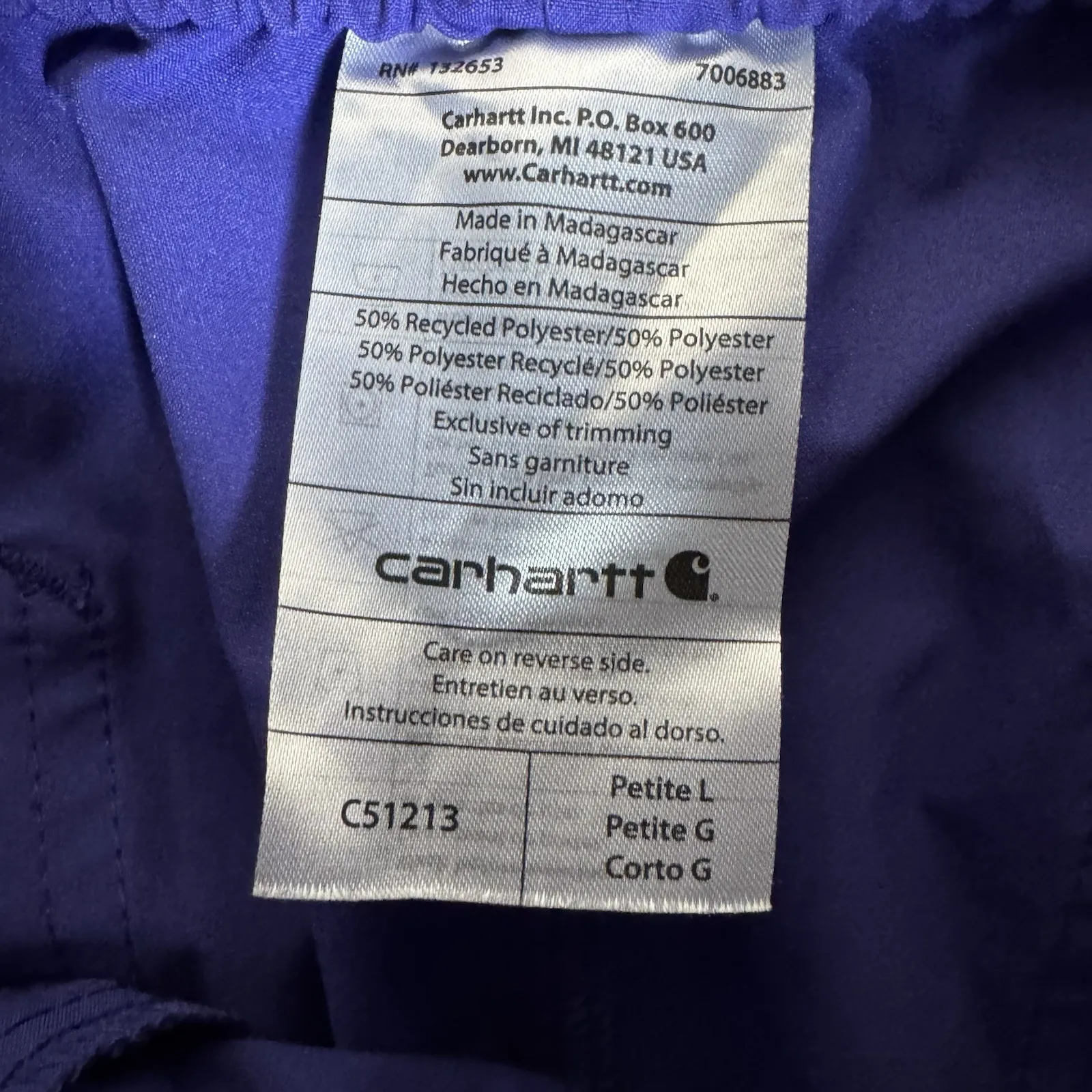 Carhartt Force Essentials C51213 Purple Women's Petite L Scrubs Pants - Image 4