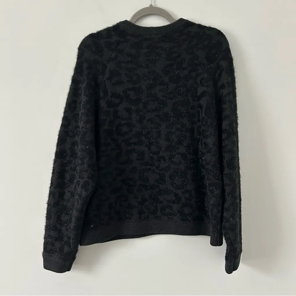 Lululemon Jacquard Knit Leopard Wool Blend Crew Neck Pullover Metallic Sweater M - Image 5