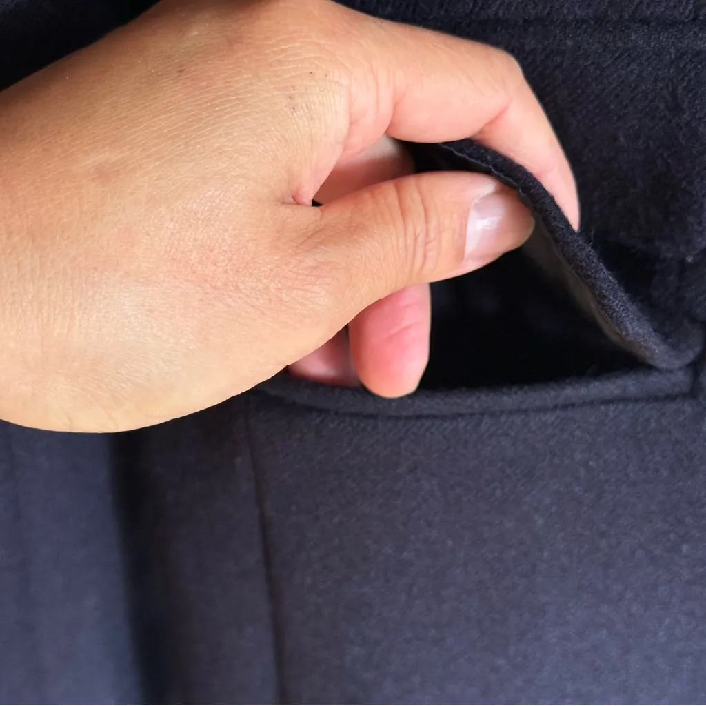 J. Crew Tipped Double-Serge 100% Wool Hacking Jacket in Navy/Cream, Size 2 - Image 8