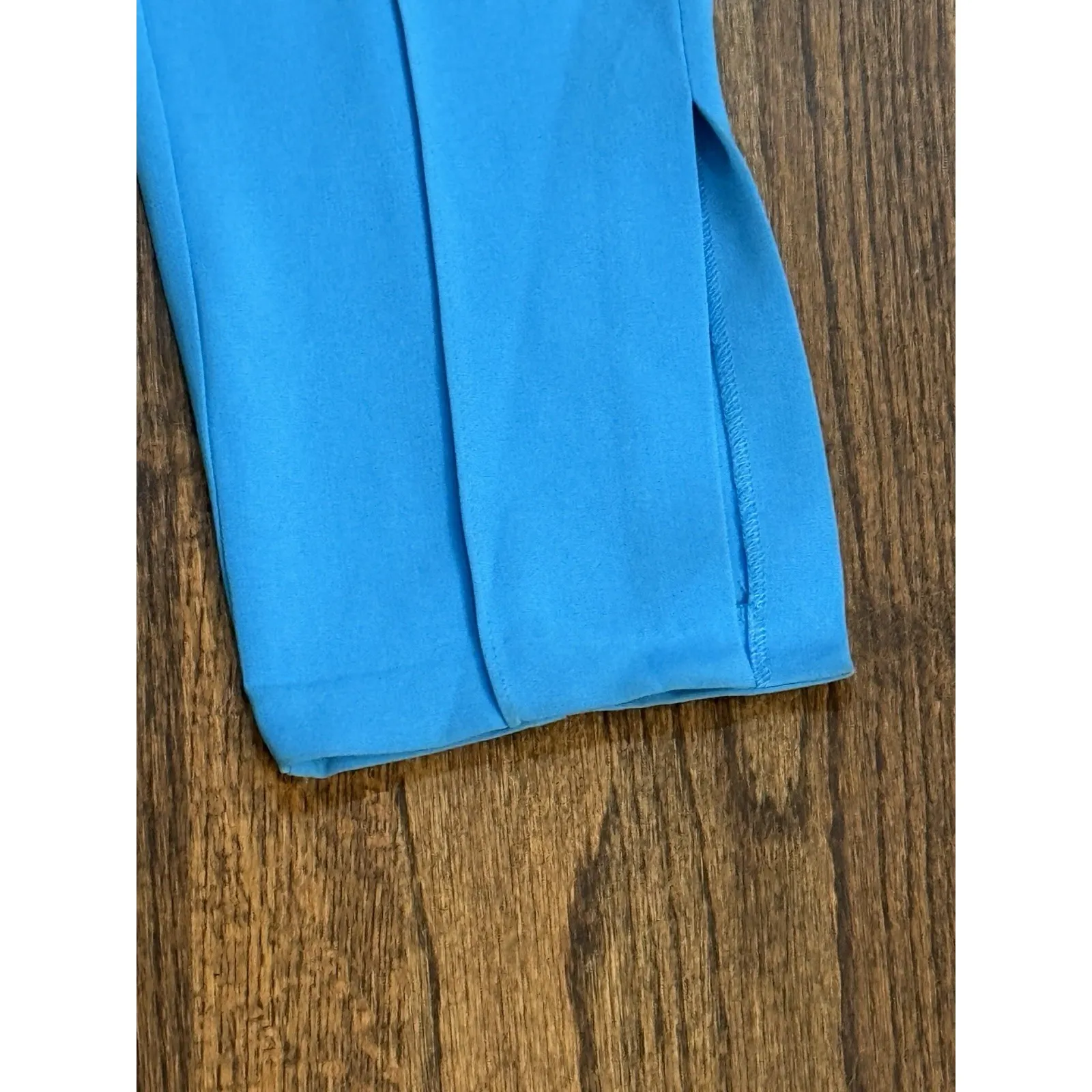 Cinq à‎ Sept Brianne Pintuck Crepe Pants Size 4 Bright Blue - Image 4
