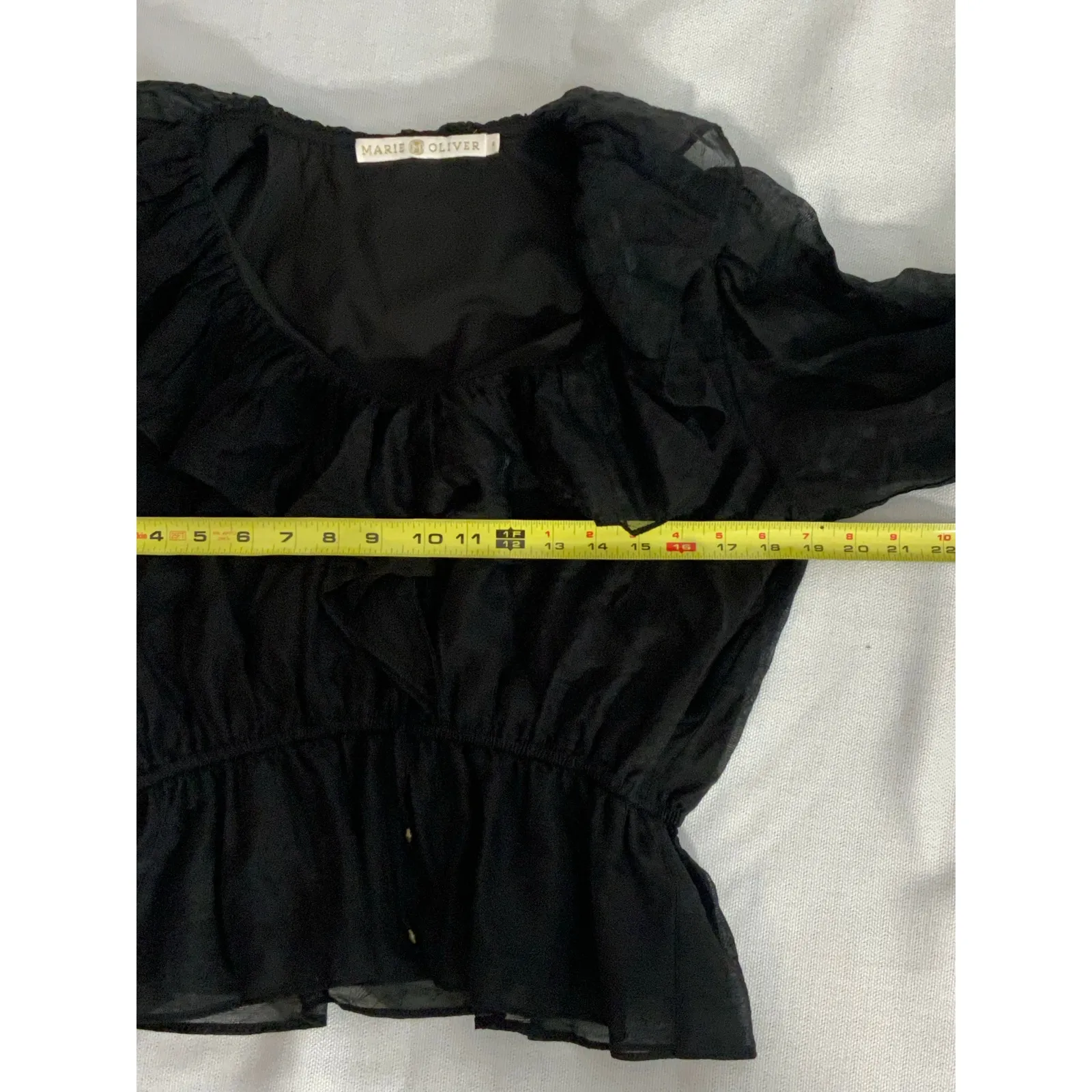 Marie Oliver‎ Peplum Vneck Lace Top size small - Image 4