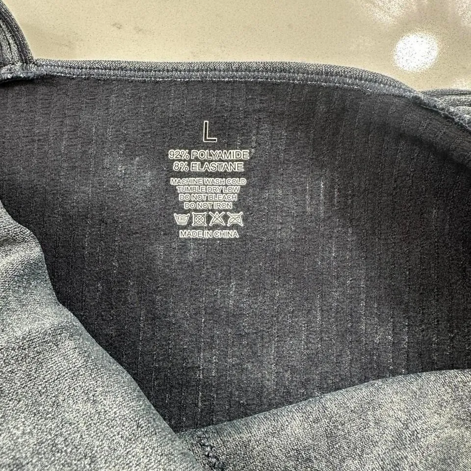 NWT S.Deer Ribbed V Neck Crop Top Shirt Womens L Mineral Wash Grey Bralette Gray Size L - Image 6