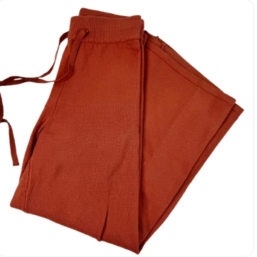 Cropped Knit Sweater Set Orange - Image 6