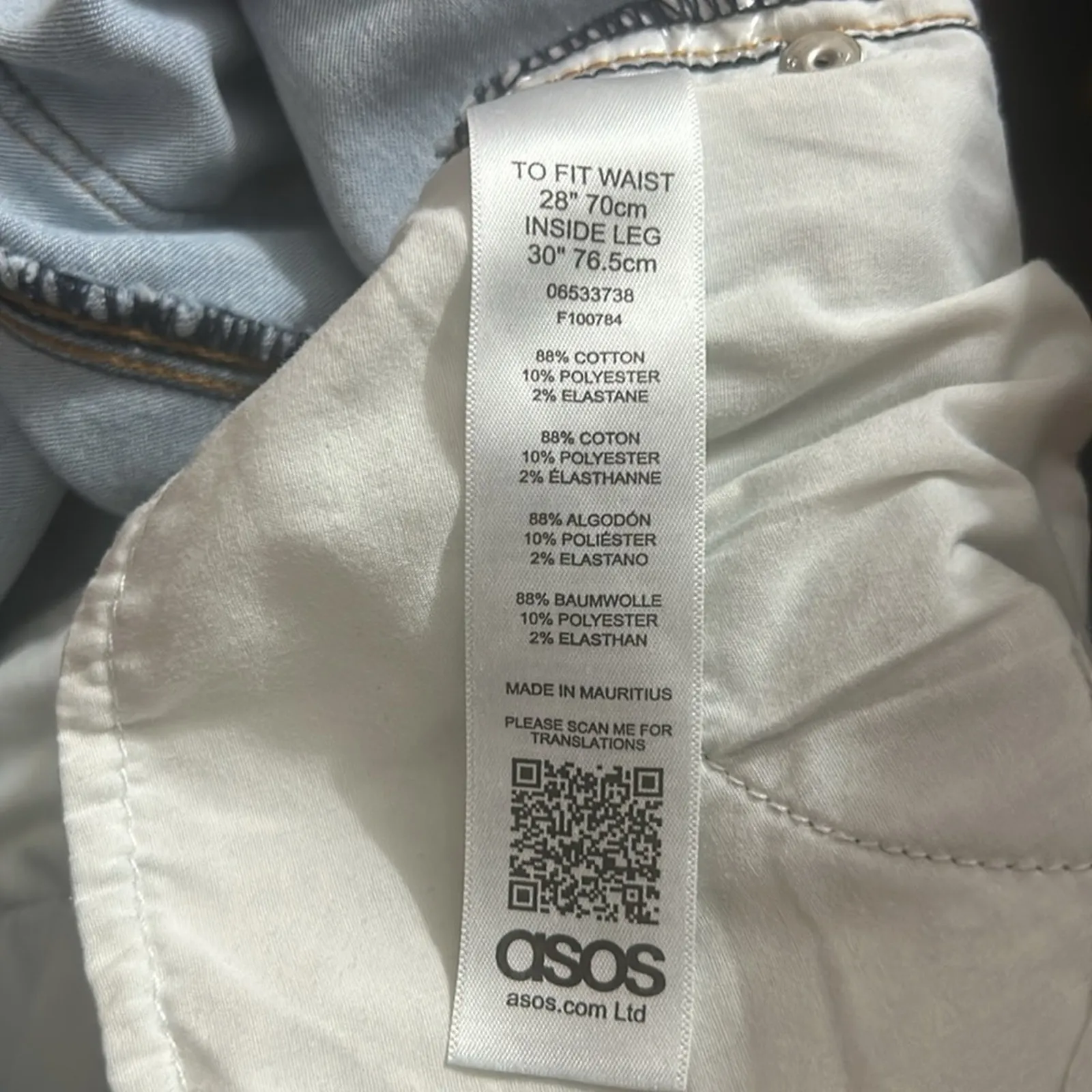 ASOS Blue Light Wash Denim High Waist Skinny Jeans 28/30 Casual Classic Boho - Image 8