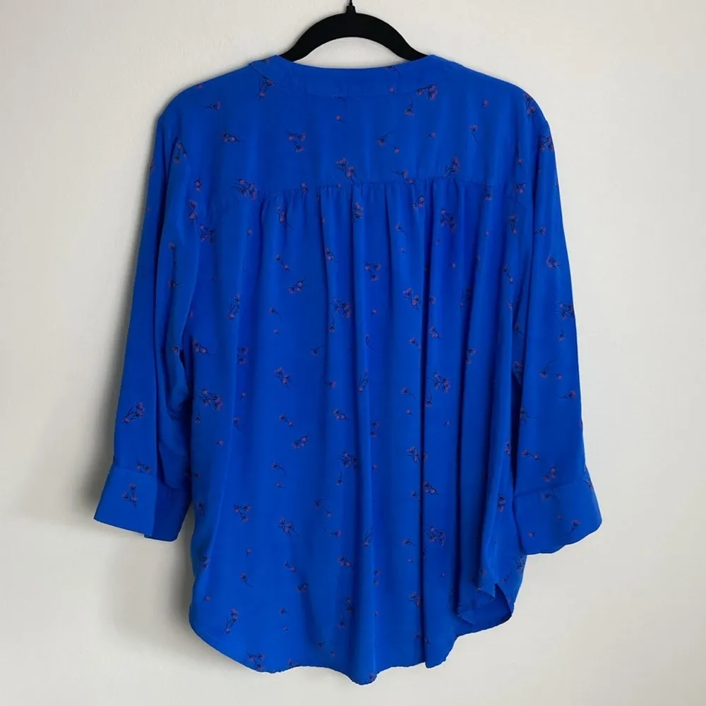 Levi’s Queen Anne’s Lace Blouse Button Front Nebulus Blue Women’s Size 2X Floral - Image 6