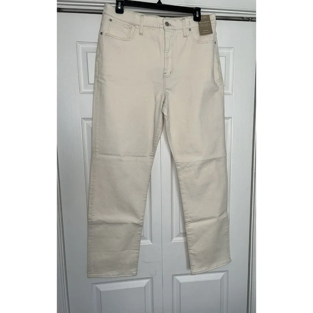 Madewell The '90s Straight Leg Jean in Vintage Canvas Ivory Size 33T - Image 6