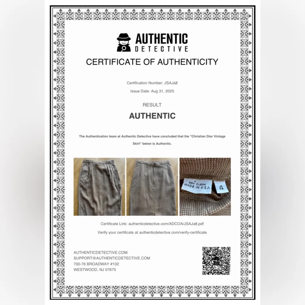 Christian Dior 1980’s Suit Pencil Skirt, Brown, Size 4 - Image 14