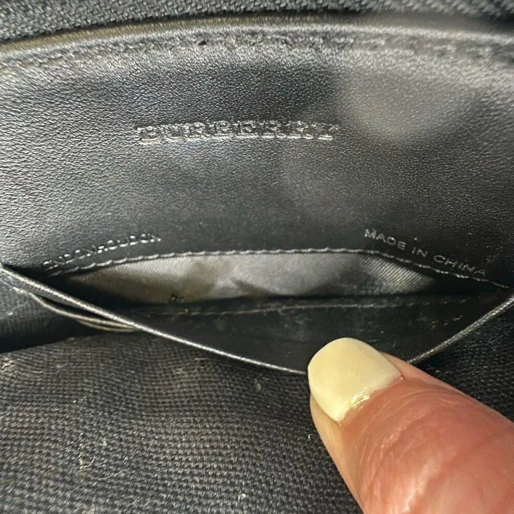 ULTRA RARE Burberry Overdyed Canvas Striped Peyton Crossbody Clutch Bag - Image 11