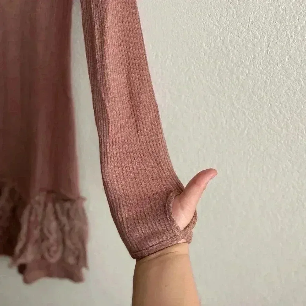 🆕Pretty Angel Mauve Lace Linen-Blend Empire-Waist
Dress S🆕 - Image 7