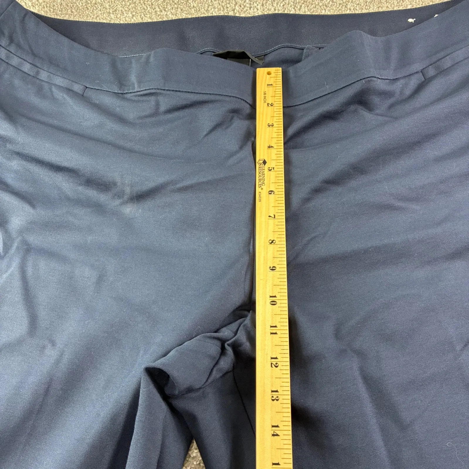 Lane Bryant Womens Plus Size 26/28 Pull On Wide Leg Pants Navy Blue Waist Career - Image 3