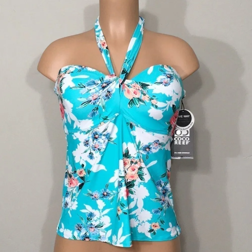 Coco Reef Larimar Aqua tankini top. 32/34D NWT - Image 4