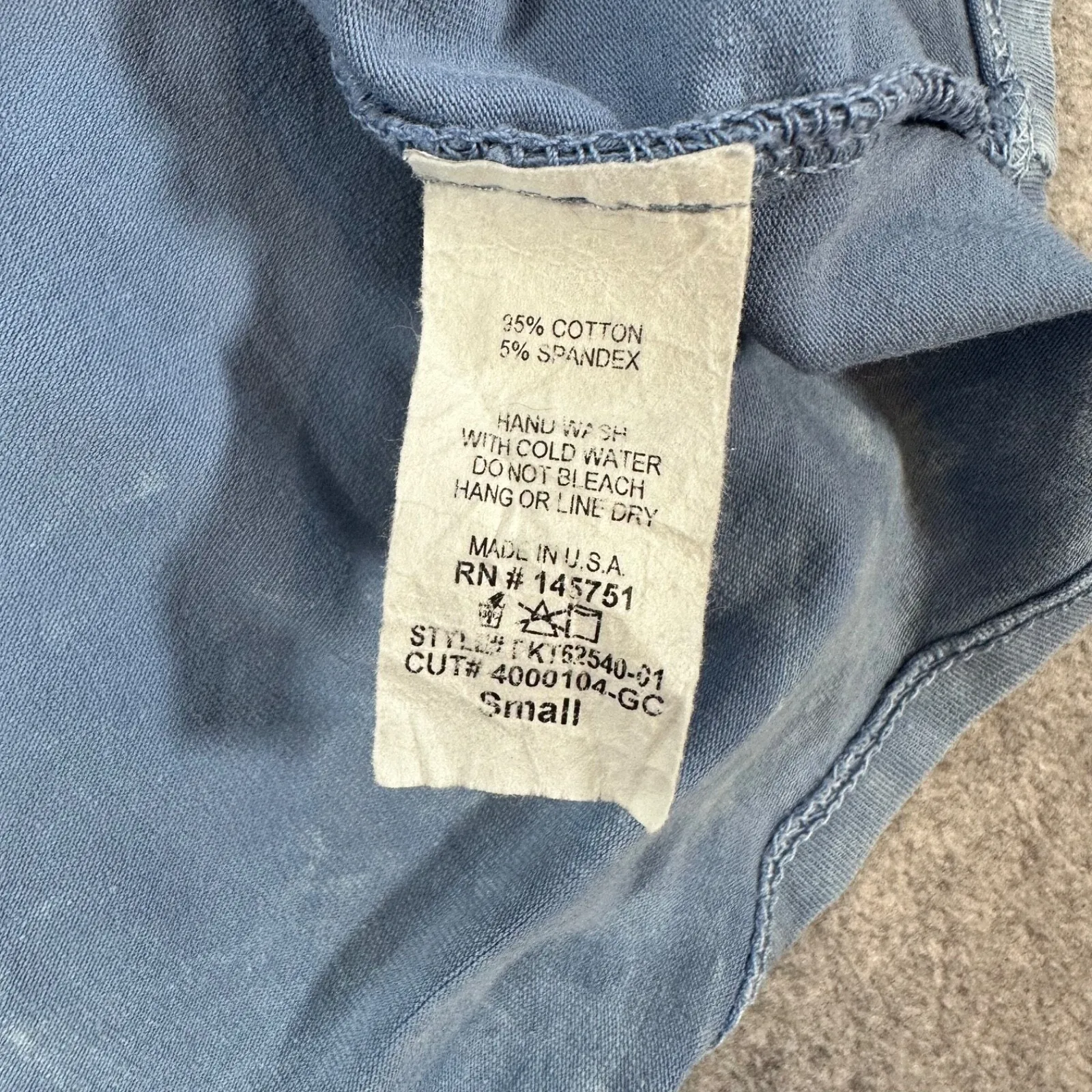 Fantastic Fawn Acid Wash Short Sleeve Tee Shirt Women Small Blue Stitched Detail - Image 7