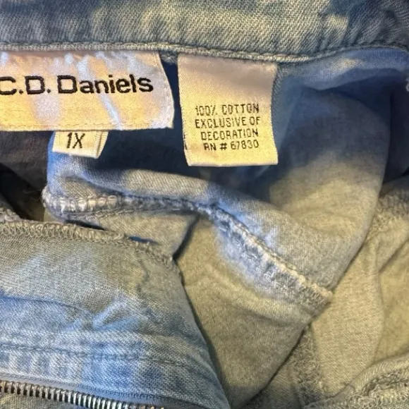 Vintage C.D. Daniels Denim Janet as‎ is Blue Size 1X - Image 6
