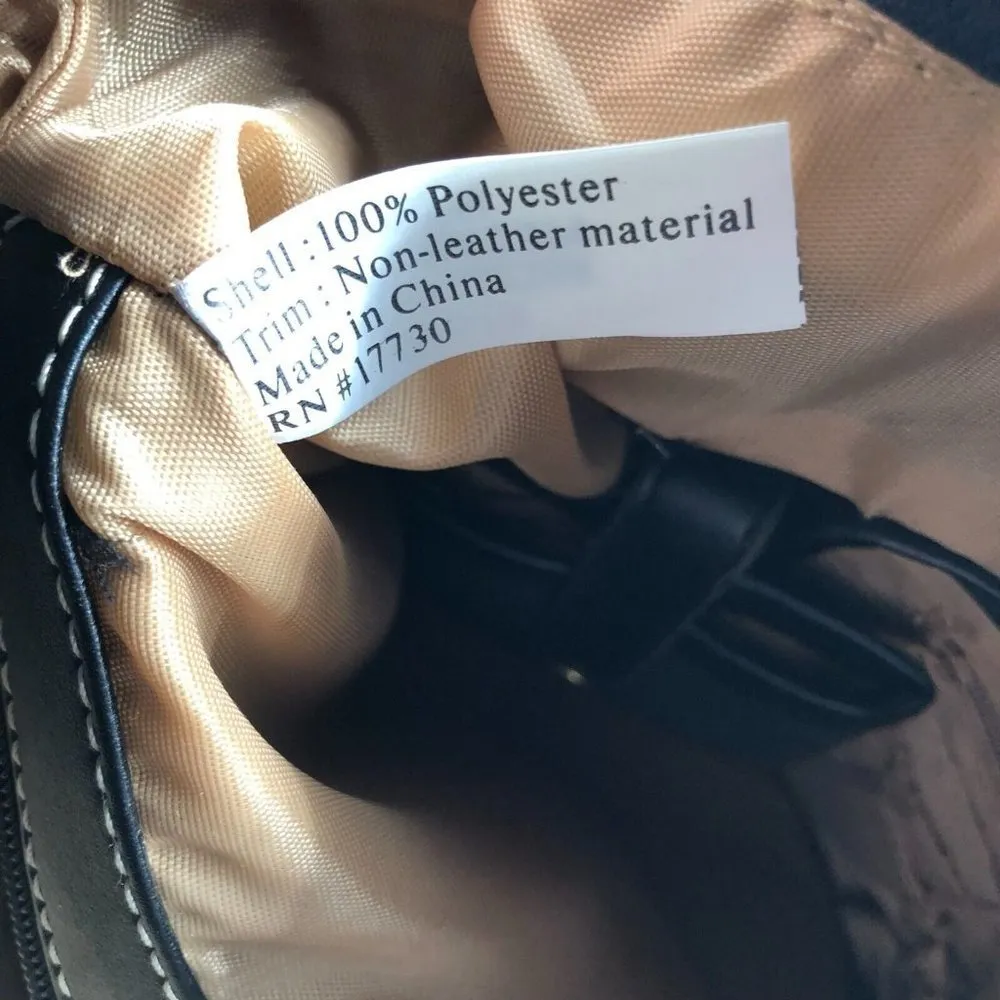 Merona Handbag Large Shoulder Bag Fabric Geometric Zip Closure Black - Image 7