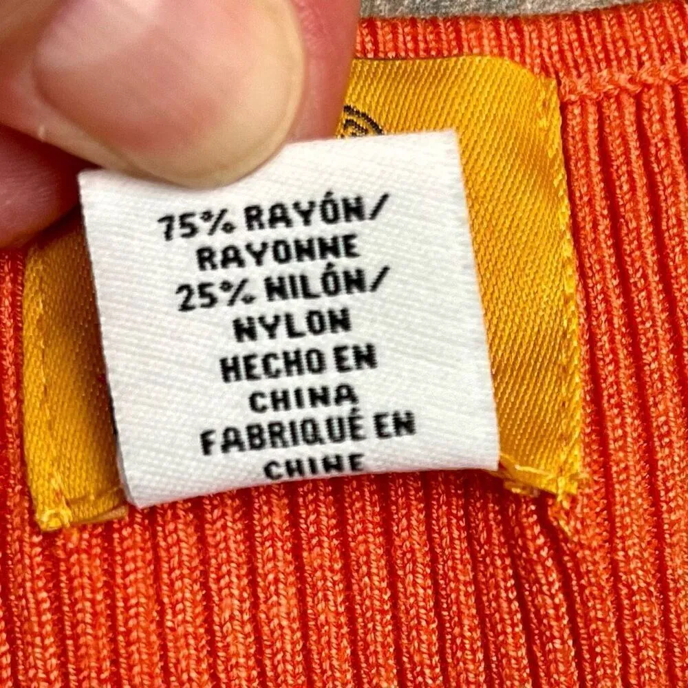 Ruby Rd. Women Orange Ribbed Beaded Tank Top 2X Size XXL - Image 9