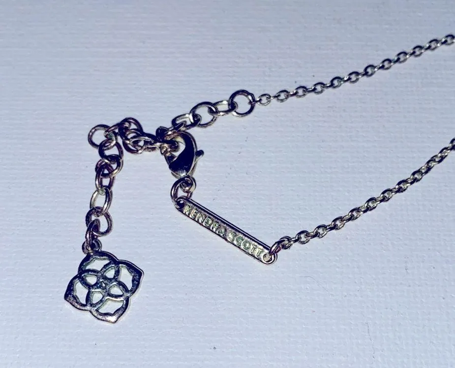 Elisa Gold pendant necklace with iridescent white stone! - Image 3