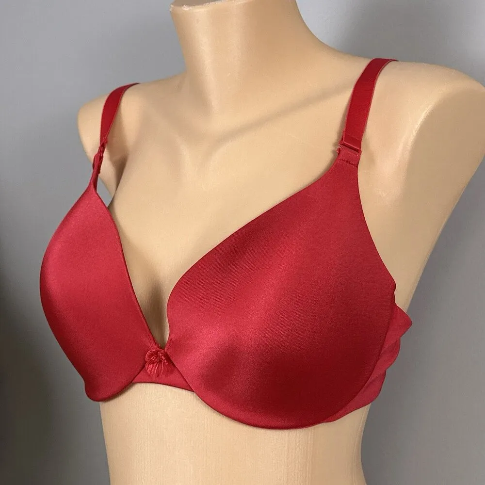 Playtex Secrets 4339 Perfect Plunge Lift Underwire Bra Size 36DD Red Molded - Image 3