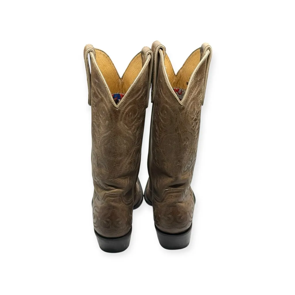 Old Gringo π€ Yippee Ki Distressed Leather Tall Snip Toe Cowboy Boots π€ Tan π€ 7.5 - Image 4