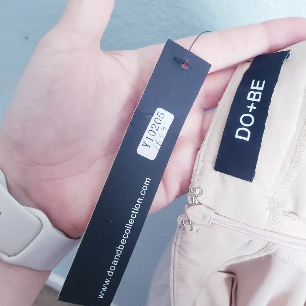 DO+BE Cream Pleated Sheer Wide Leg Pants - Image 8