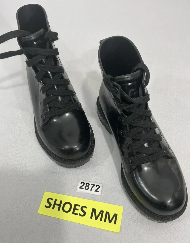 Womans Circus By Sam Edelman Size 7 Black Rubber Lace Up Combat Rainboots - Image 1