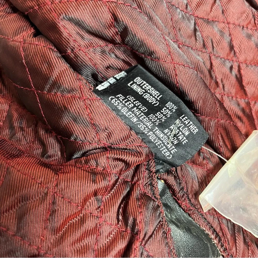 FLYING BIKES Oakwood Black Leather Moto Jacket Motorcycle Womens Size Medium - Image 11