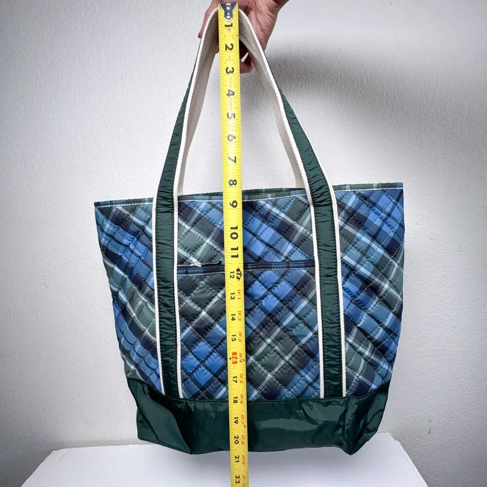 Lands’ End Quilted Plaid Tote Medium Bag - Image 11