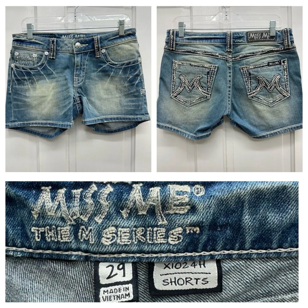 NWOT Miss Me‎ thick stitch denim jean shorts women's 29 - Image 2