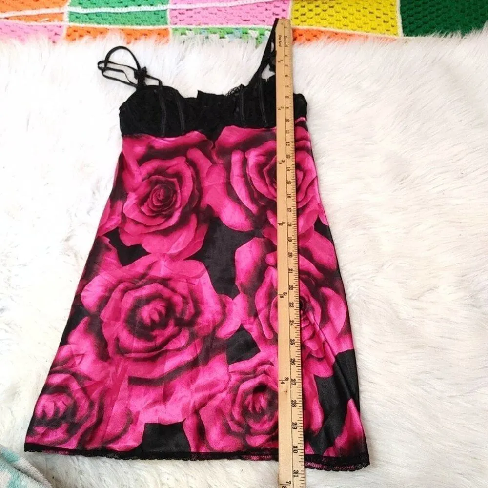 Morgan Taylor Intimates Size Small S Magenta Rose Black Lingerie Built in Bra Se - Image 11