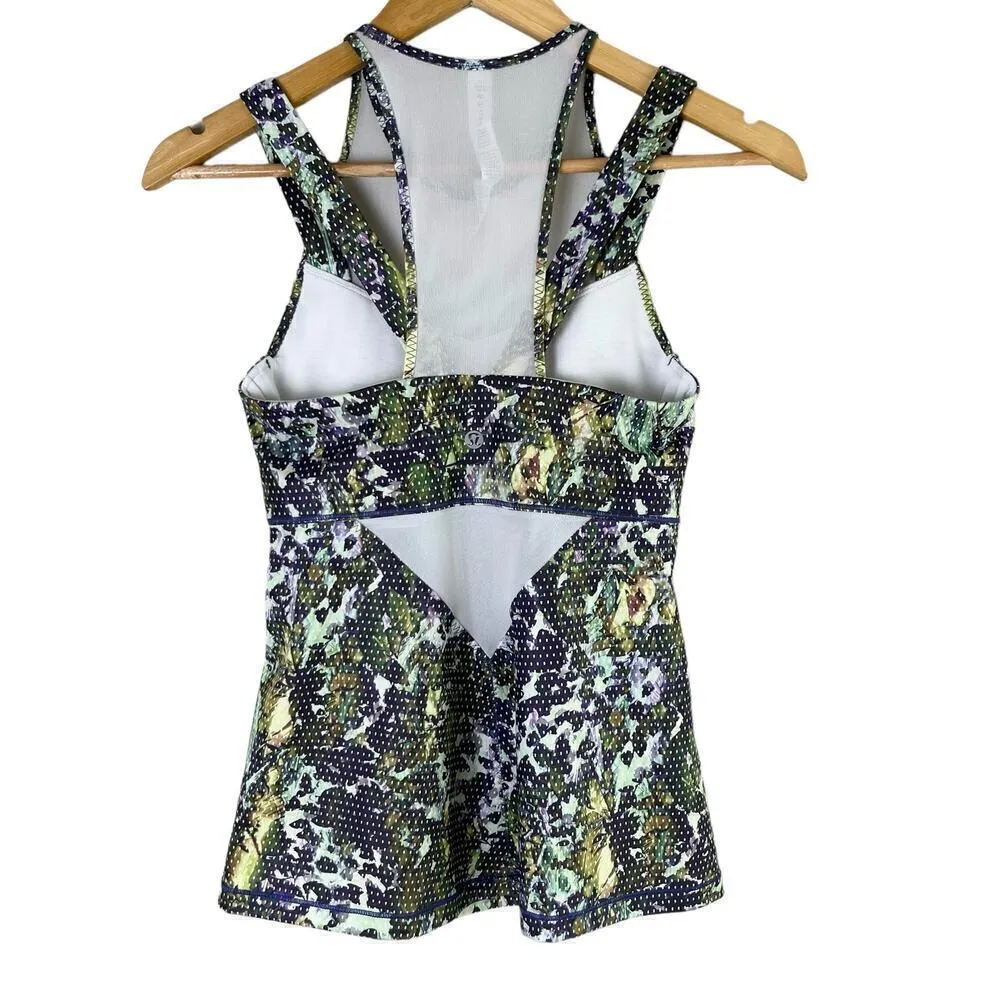 Lululemon Running in The City‎ Mesh Tank Top Pistachio Leaf Green Purple, Size 4 - Image 10