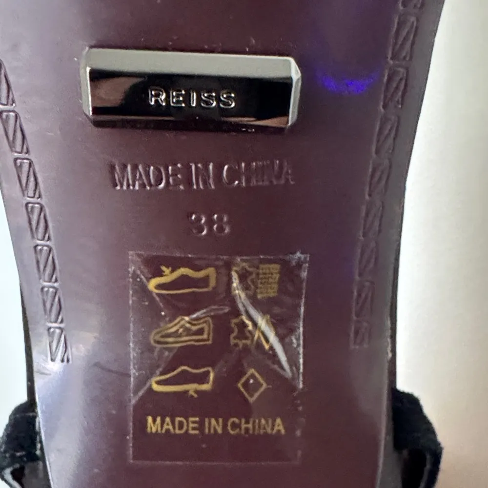 EUC Reiss Linette Black Satin Strap Heels Sz 38 - Image 8