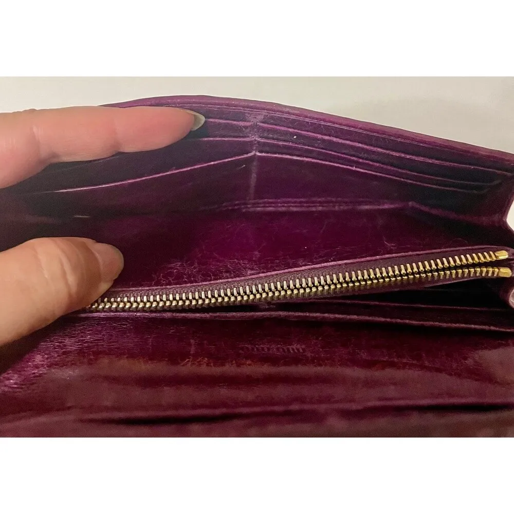 Well loved Miu Miu long dark purple, wallet, leather - Image 5