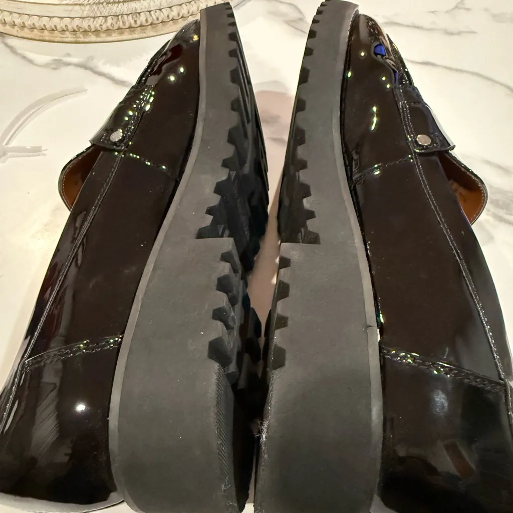Franco Sarto Black Patent Leather Loafers - Image 9