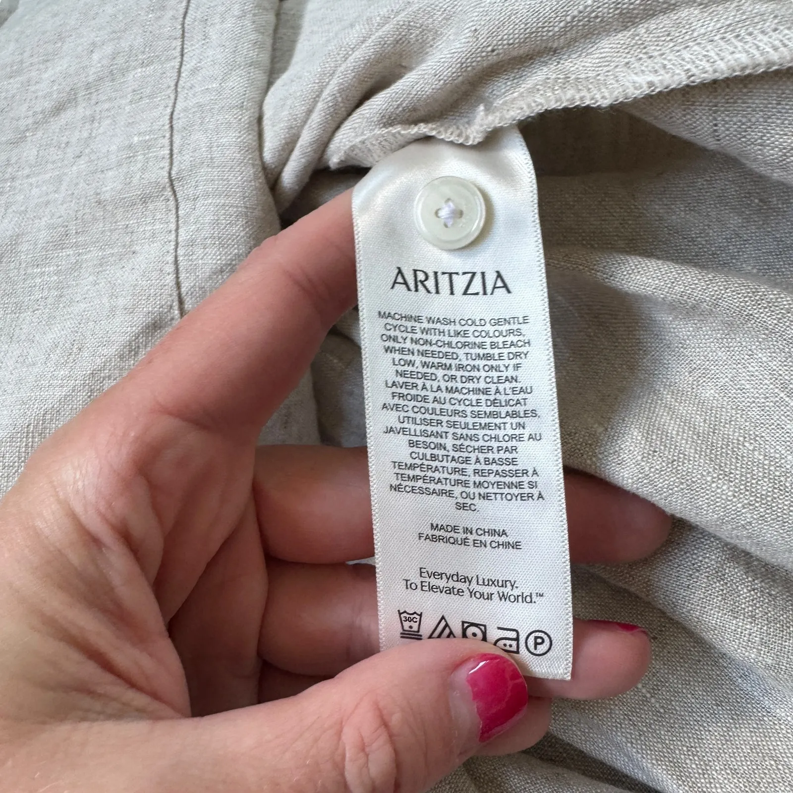 Aritzia Wilfred Eleta Linen Mini Dress Natural Ecru - Image 6