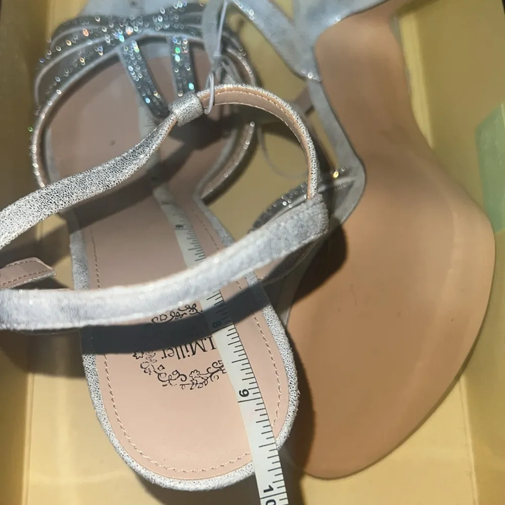I. Miller Strappy Silver Glitter Heels Sandals - Image 11