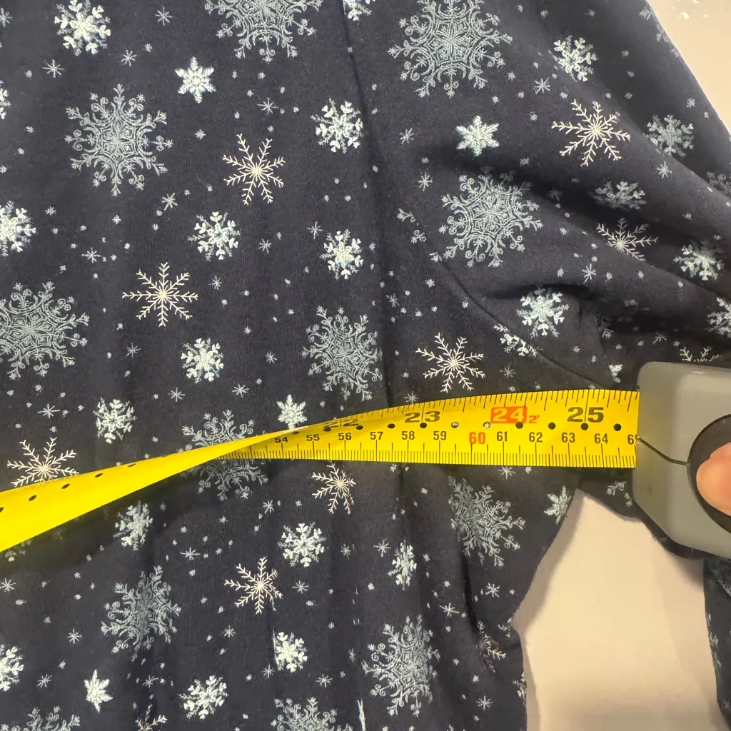 Northcrest‎ snowflake Christmas turtle neck Blue Size L - Image 4